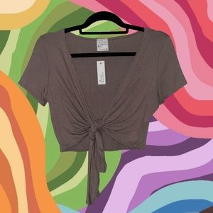 Livi by Olivia Rae — tie-up cropped top